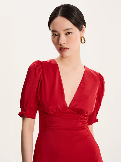 Odette Dress in Barbados Cherry