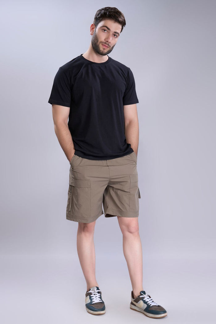 Olive  -  Cargo Zip Pocket Shorts