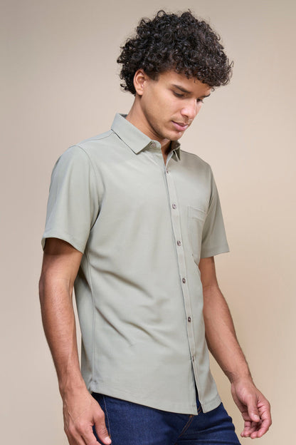 Olive - Smart Tech Pocket Shirt Maxzone Clothing