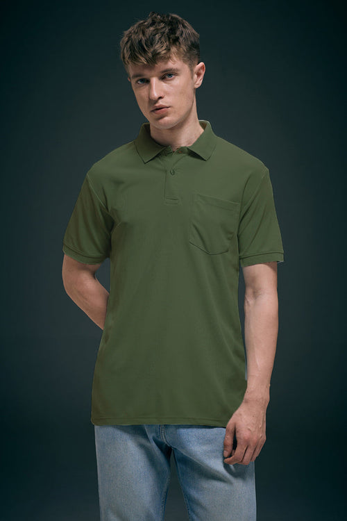 Olive Green Smart Tech Pocket + Polo