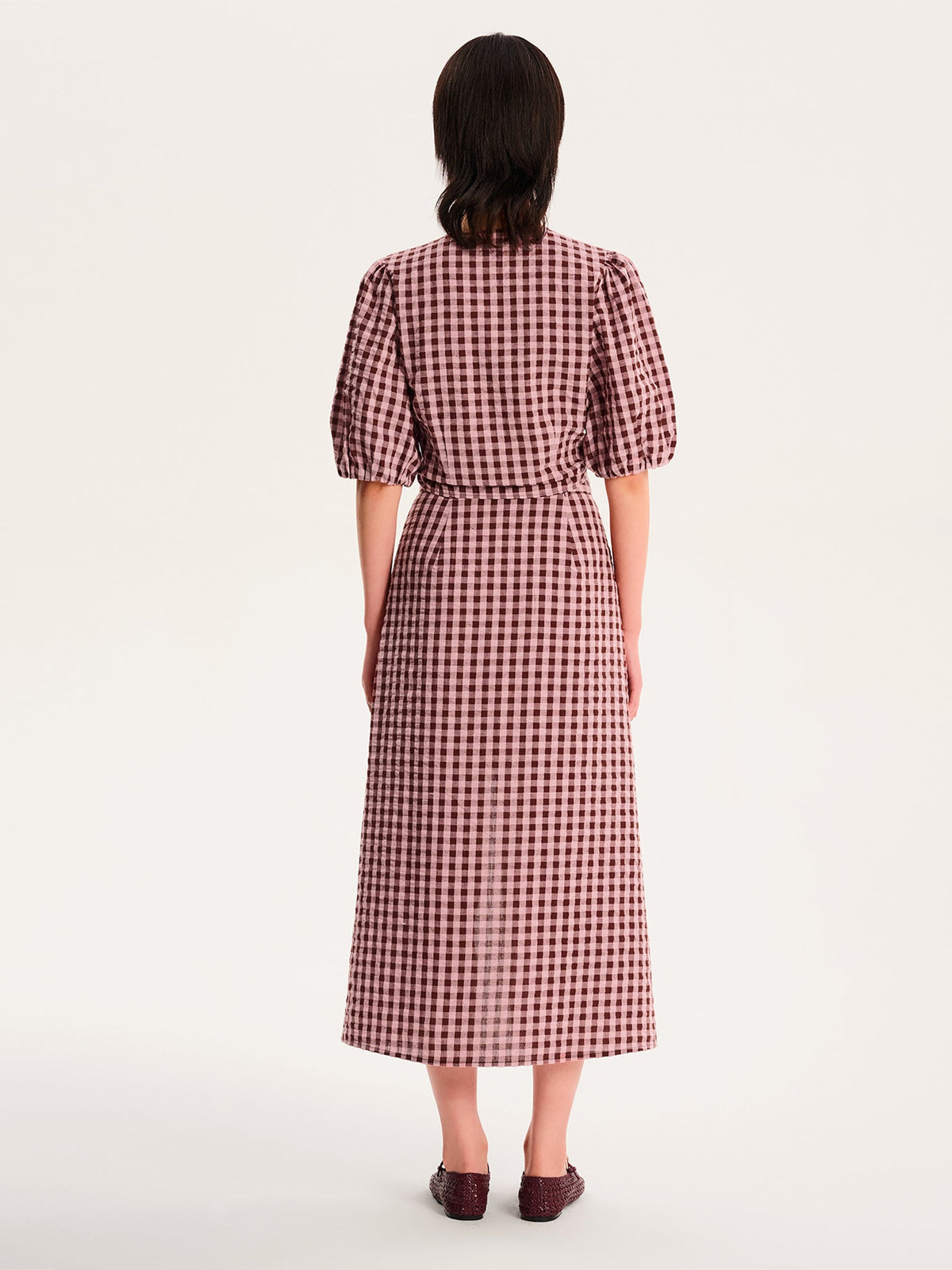 Olive Gingham Skirt in Pink