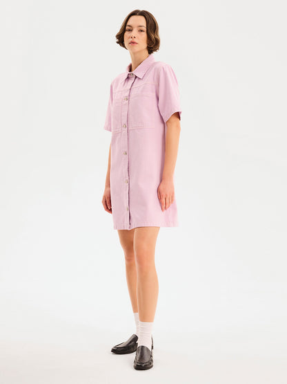 Olivia Denim Dress in Lilac