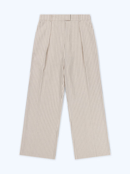 Pearl Trouser in Cream and Black Stripe