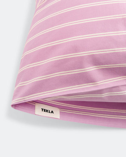 Percale Pillow Case - Mallow Pink Stripes