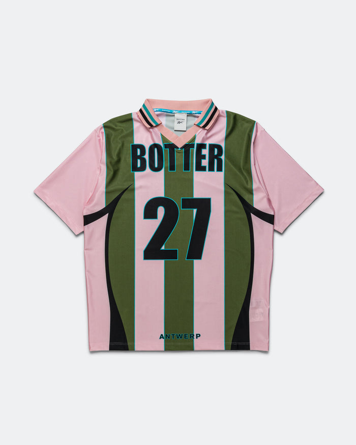 Reverse Soccer Tee x Botter - Striped Pink/Green