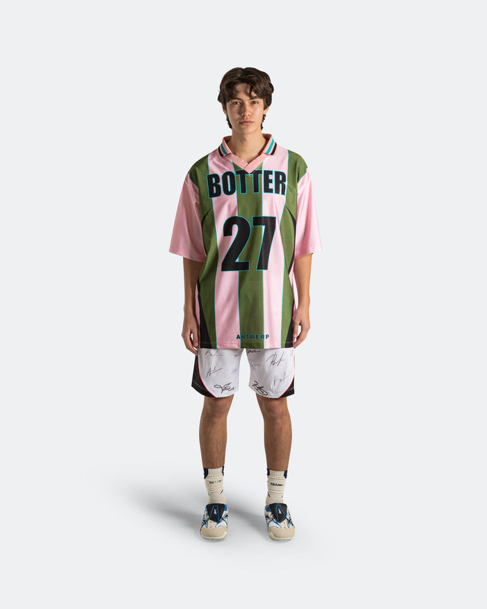 Reverse Soccer Tee x Botter - Striped Pink/Green