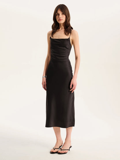 Riviera Midi Dress in Black