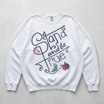 Stand and be True garment-dyed sweatshirt