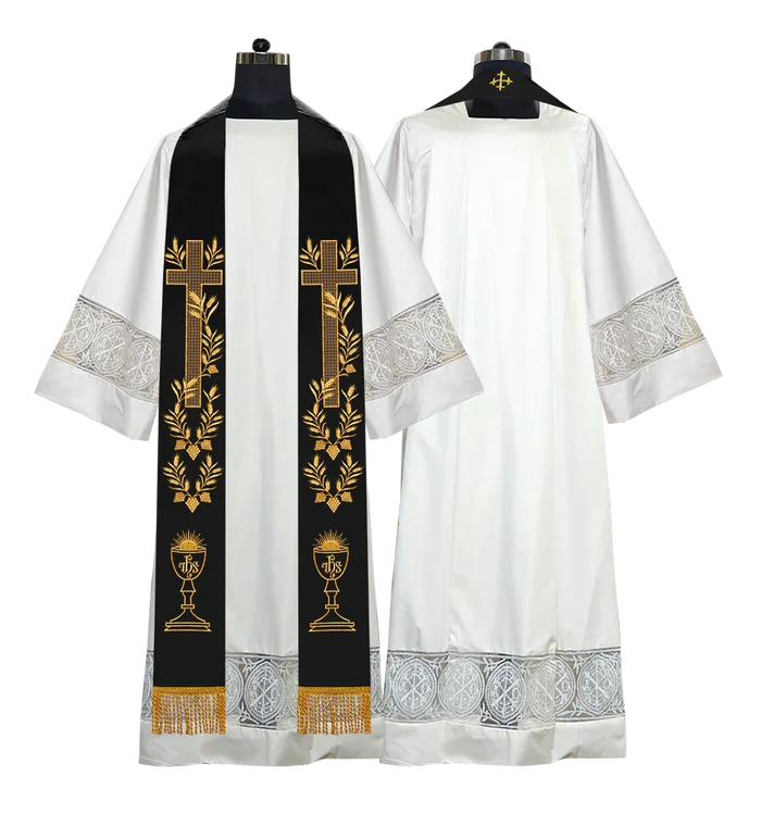 Stole with adorned embroidery