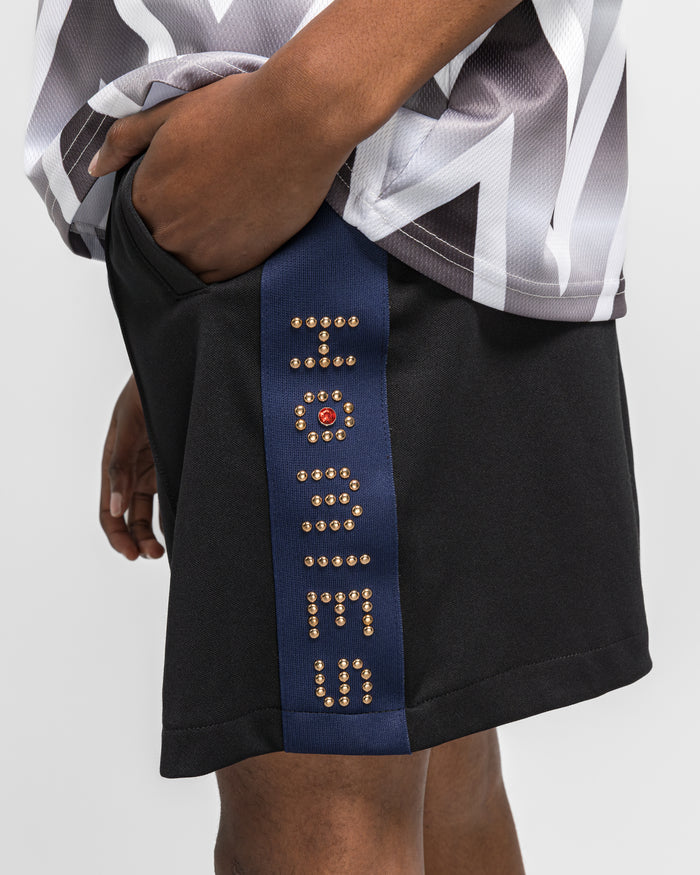 Studded Track Short - Black