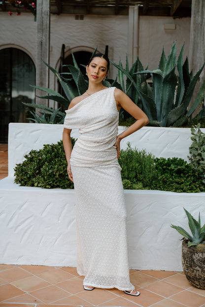Ebony Two Piece Set - Drop Shoulder Top & Maxi Skirt