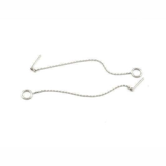 Chain Threader Earrings With Open Circles