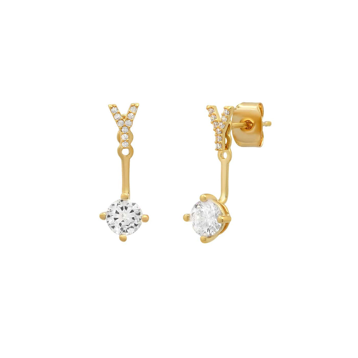 CZ Monogram Ear Jacket