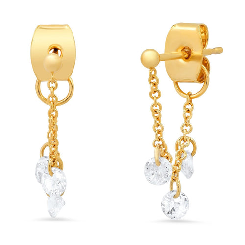Studs With Chain Dangle
