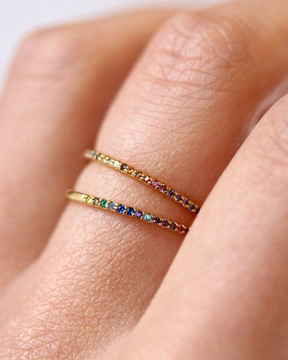 Rainbow Pavé CZ Band