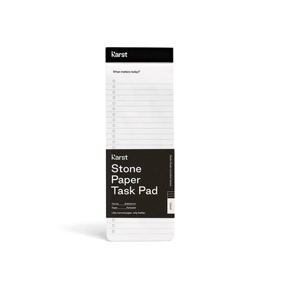 Karst Stone Paper Task Pad with lined bullet checklist layout, eco-friendly tear-off notepad for daily tasks, productivity planning, and to-do lists.