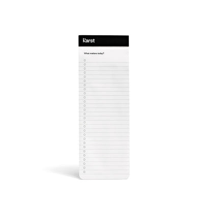 Karst Stone Paper Task Pad with minimalist lined checklist layout, eco-friendly tear-off to-do list notepad for daily planning, task management, and productivity organization.