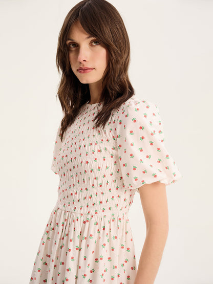 Terri Midi Dress in White