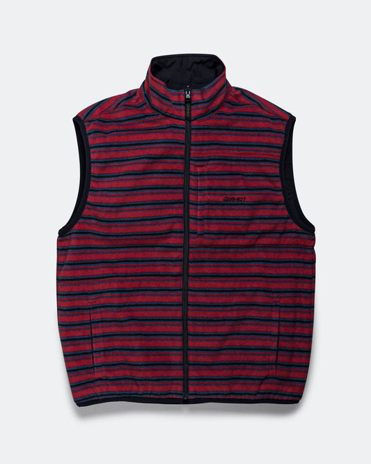 Thermal Fleece Reversible Vest - Berry Stripe