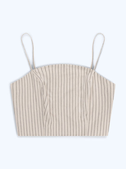 Trisha Top in Cream/Black Stripe