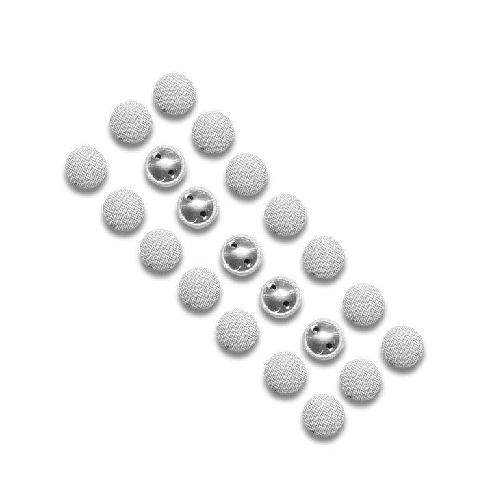 White Fabric Covered Button