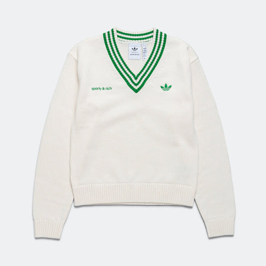 Womens Knit Sweater x Sporty & Rich - Off White/Night Navy