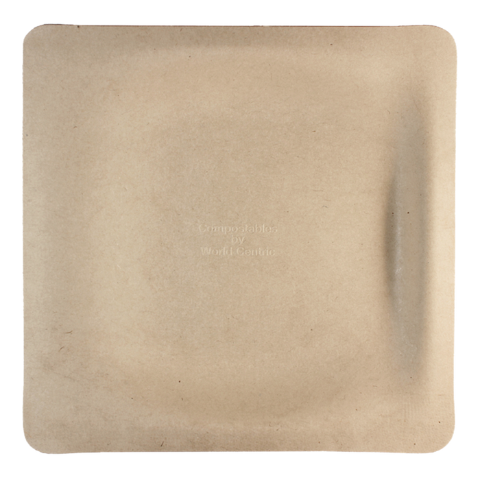 World Centric 10" Fiber Square Plate | 500/cs