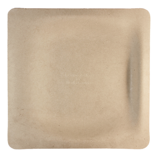 World Centric 10" Fiber Square Plate | 500/cs