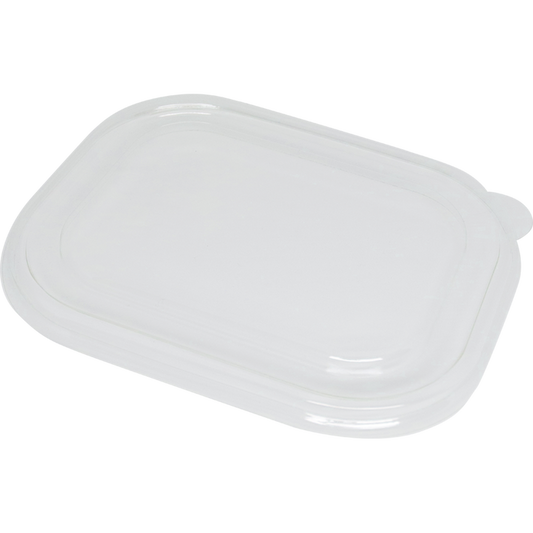 World Centric 210-Series Lid – 20-48 oz Fiber Boxes, Clear, Flat | 400/cs