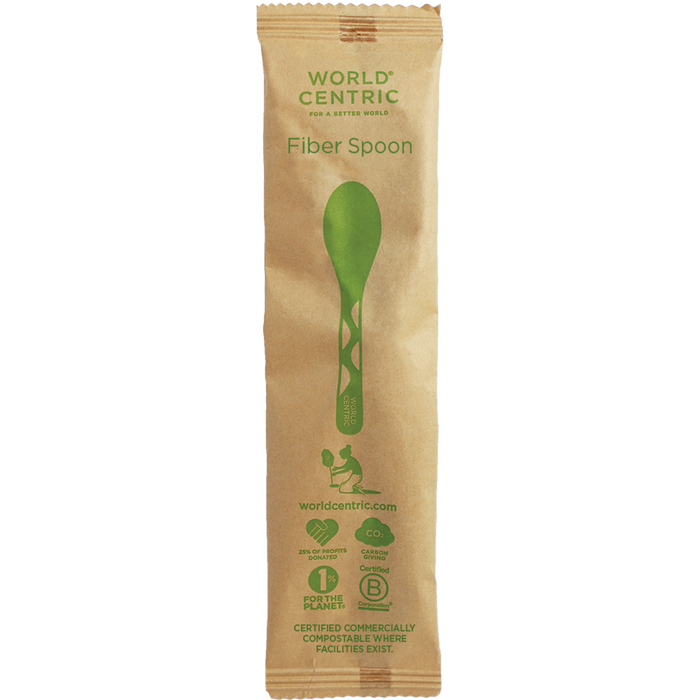 World Centric 6” Fiber Spoon, Wrapped | 750/cs
