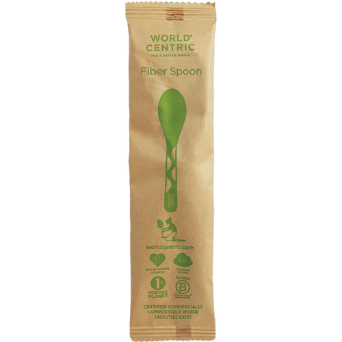 World Centric 6” Fiber Spoon, Wrapped | 750/cs