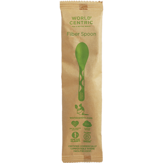 World Centric 6” Fiber Spoon, Wrapped | 750/cs