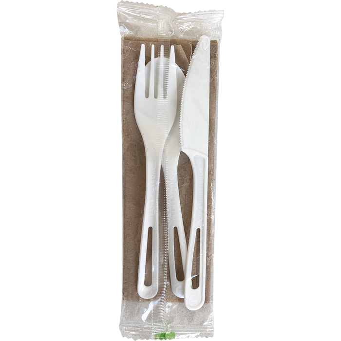 World Centric 6" TPLA Set: (Fork, Knife, Spoon, Napkin) | 250/cs