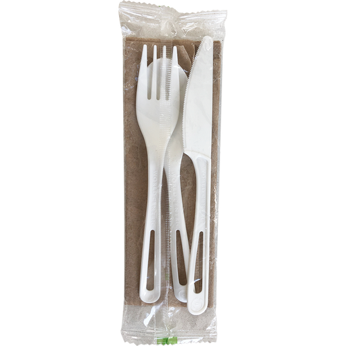 World Centric 6" TPLA Set: (Fork, Knife, Spoon, Napkin) | 250/cs