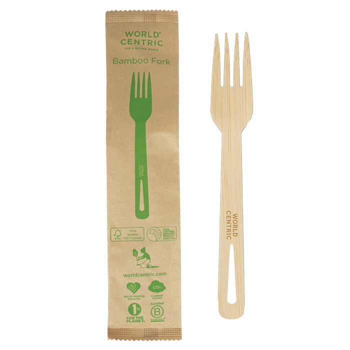 World Centric 6.7” Bamboo Fork, Wrapped | 750/cs