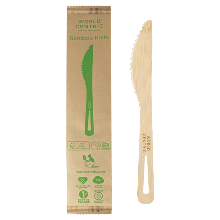 World Centric 6.7” Bamboo Knife, Wrapped | 750/cs