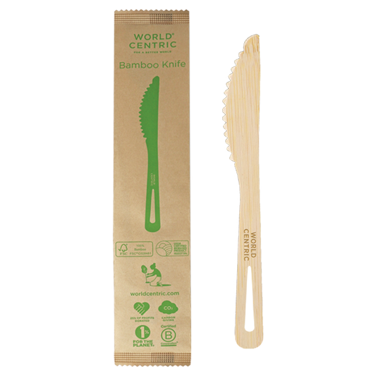 World Centric 6.7” Bamboo Knife, Wrapped | 750/cs