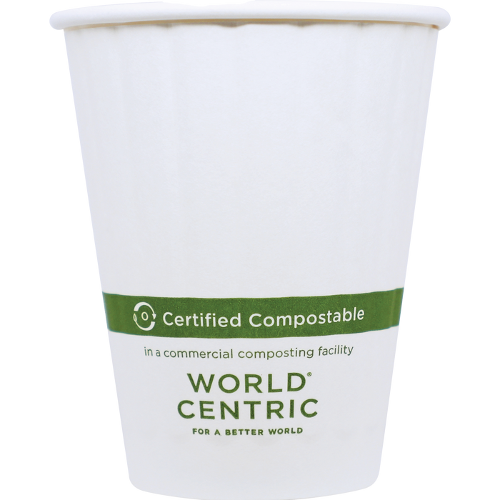 World Centric 8 oz Paper Hot Cup, Double Wall, White   | 79-Series | 1000/cs
