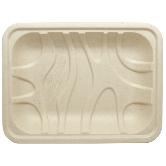 World Centric 8.6x6.5x1.25” 3P Fiber Tray, Laminated | 450/cs