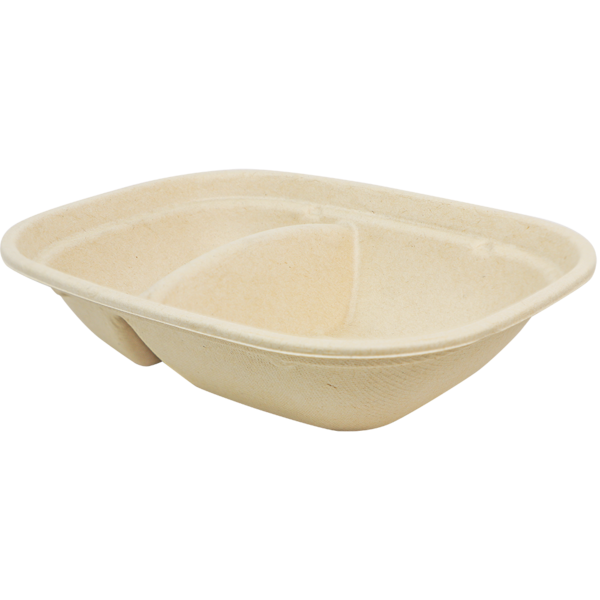 World Centric 8.7x6.7x2 in (24 oz) Fiber Box, 2–Compt  | 210-Series | 400/cs